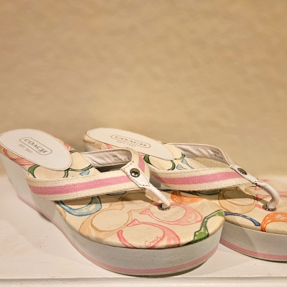 Multi colored COACH sandals